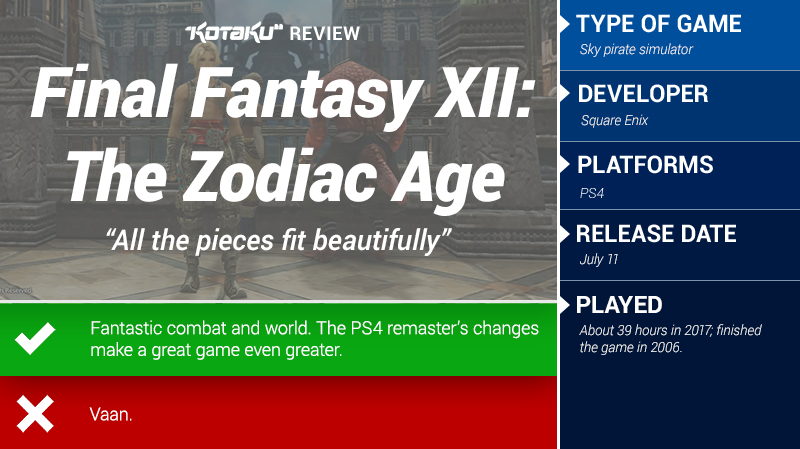 Illustration for article titled Final Fantasy XII: The Zodiac Age: The Kotaku Review